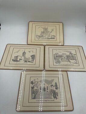 Pimpernel Cork-backed Placemats from Bermuda Feature Black White Architectural